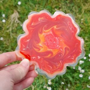 Dessous de verre en résine tons orangés – Lot de 2 pièces