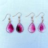 Boucles d'oreilles gouttes géranium PF