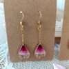 Boucles d'oreilles gouttelettes géranium PF