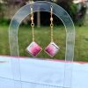 Boucles d'oreilles losange géranium PF
