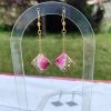 Boucles d'oreilles losange géranium or PF