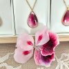 Collier goutte géranium avec contour MF2