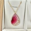 Collier goutte géranium or avec contour GF1