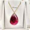 Collier goutte géranium or avec contour GF2