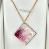 Collier losange géranium or avec contour MF2