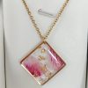 Collier losange géranium or avec contour MF