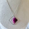 Collier losange géranium argent avec contour MF-2-V2