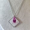 Collier losange géranium argent avec contour MF-2-V3