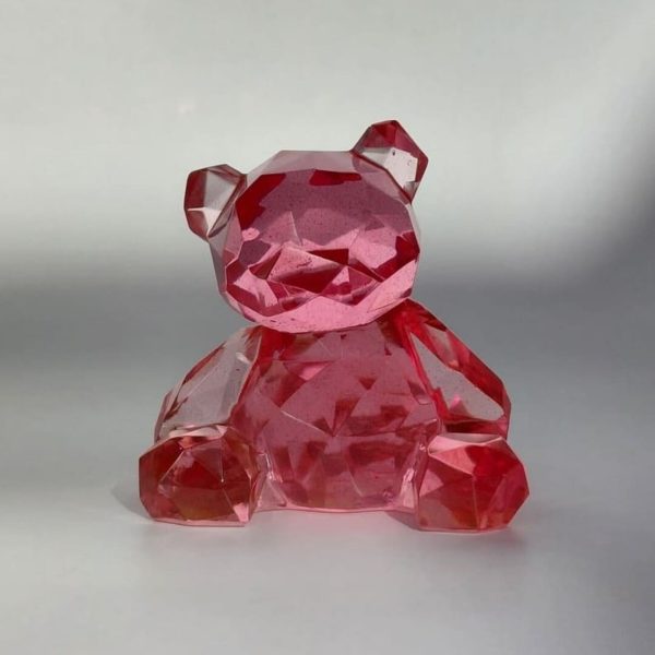 Ourson translucide rose