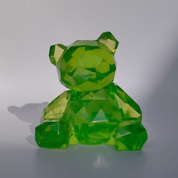 Ourson translucide vert fluo
