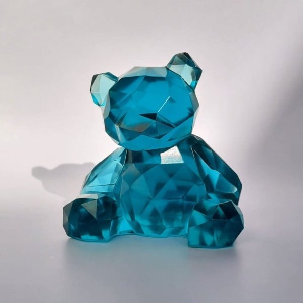 Ourson translucide vert jade