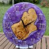Horloge violette et bois d'olivier