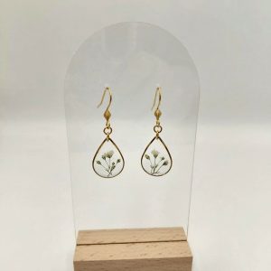 Boucles d’oreilles gouttes « L’instant fleuri » n°2