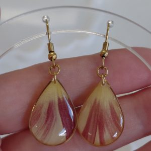 Boucles d’oreilles gouttes « Plume de tulipe »