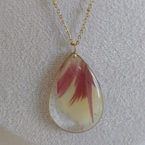 Collier goutte papillon « Plume de tulipe »