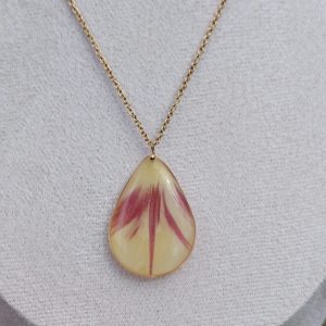 Collier goutte originale « Plume de tulipe »