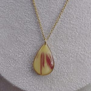 Collier goutte « Plume de tulipe »