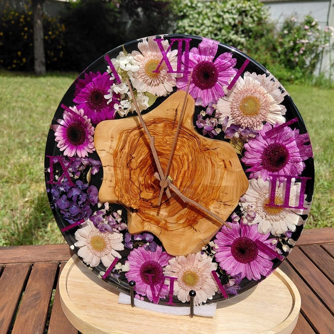 Horloge murale "Olivier en fleurs"
