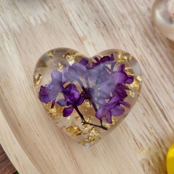 Presse papier coeur lilas
